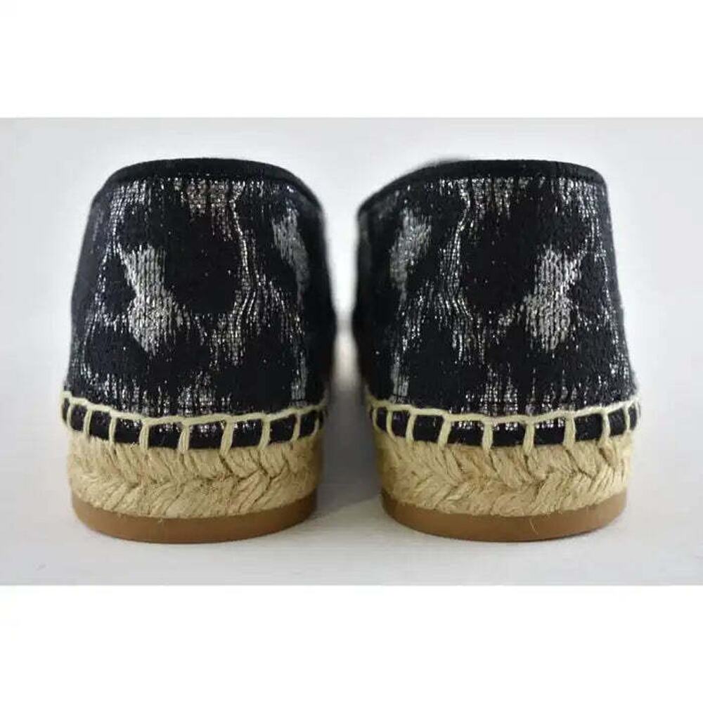 Dior Granville Mizza Lurex Embroidered Black Grey Silver Logo Espadrille Flat 37 - Picture 11 of 12